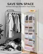 ULG Over the Door Organizer, 6-Tier Hanging Storage with Clear Windows, 19 Pockets for Closet,Bathroom & Nursery Door Organiz