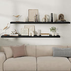 Fun Memories Floating Shelves for Wall, Rustic Wood Wall Mounted Shelves for Bathroom, Bedroom, Living Room & Kitchen, Storag