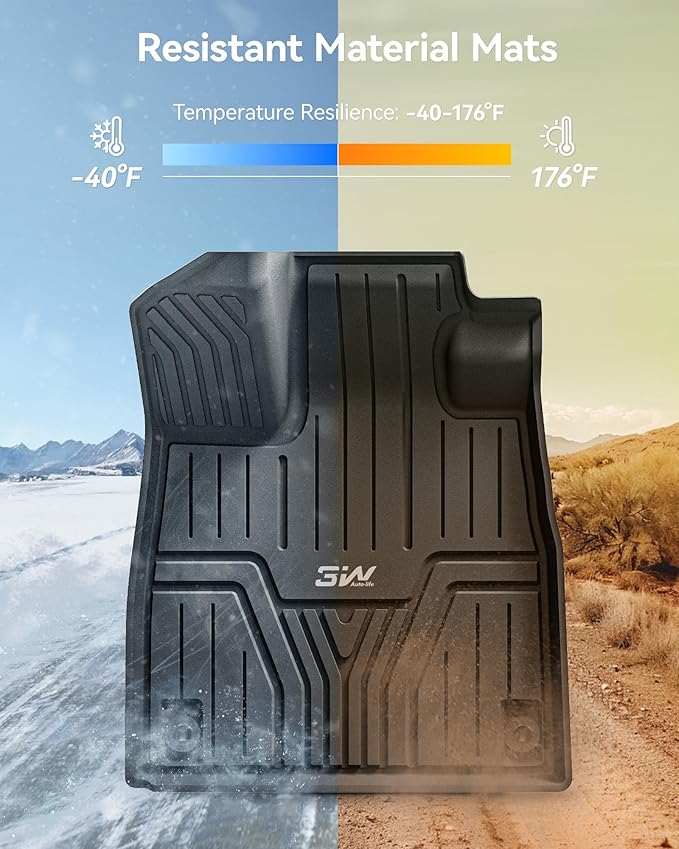 3W Floor Mats for Honda Passport 2026, All Weather TPE Custom Fit Passport Floor Liner 1st & 2nd Row, Cover Protector for 2026 Honda Passport Accessories, Black