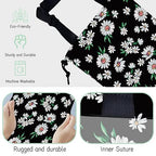 White Daisy Car Garbage Bag,Waterproof Small Car Trash Bag Hanging Back of Seat,Drawstring Hanging Car Trash Bag with Adjustable Buckle for Car Accessories