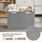Large Toy Storage Box with Lid, Collapsible Toys Storage Organizer Bins with Dividers and Handles, Storage Chest Bin for Kids