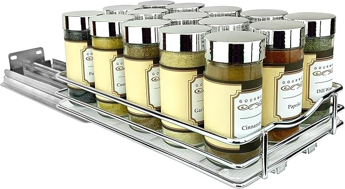 LYNK PROFESSIONAL® Pull Out Spice Organization for Cabinets - 6-3/8 inch Wide – Spice Rack for Inside Cabinets, Slide Out Spi