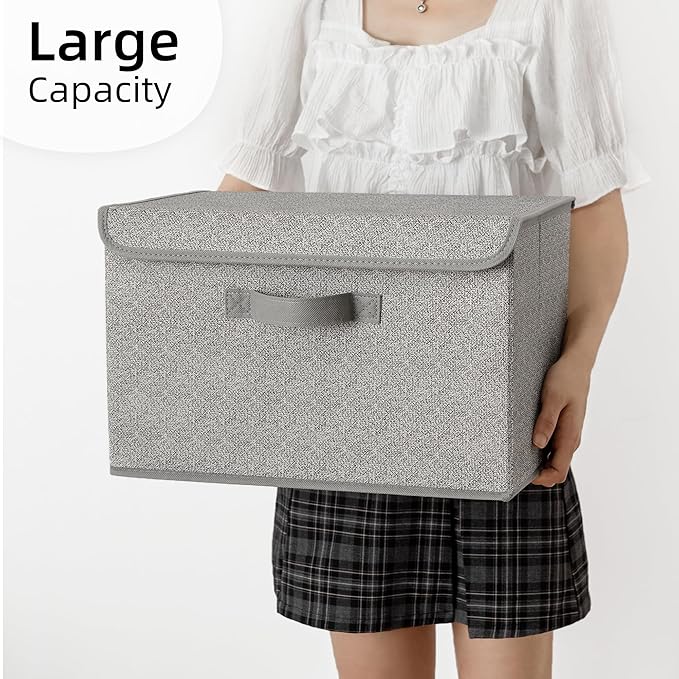 GRANNY SAYS Storage Baskets with Lids, Clothes Storage Boxes, Fabric Storage Bins, Keepsake Box, Closet Organizers and Storag