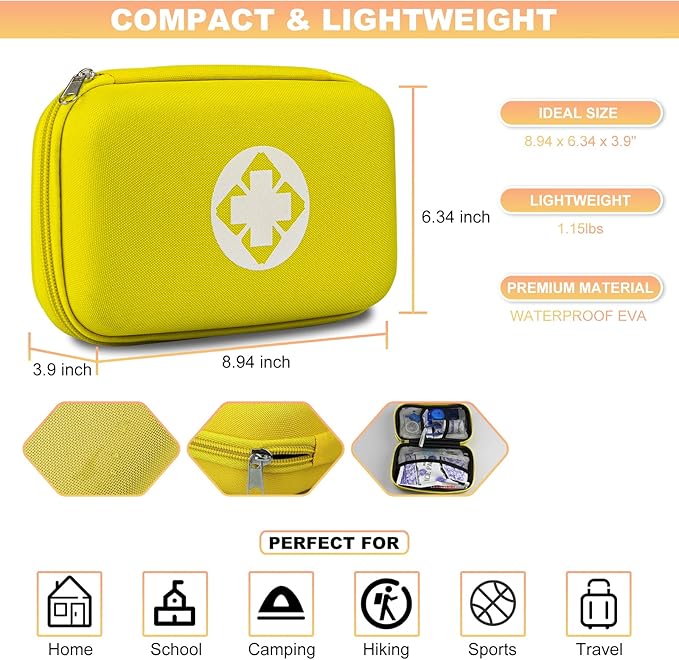 276PCS Hiking First Aid Kit for Home Personal Emergency Supplies Compact Bag for Backpack, First Aid Essentials Survival Kit 