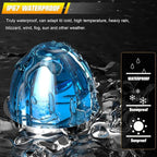 BJZ 4Pcs Ice Blue Watermelon LED Strobe+Constant Marker Lights Dual Function Watermelon-Shaped Side Marker Clearance Tail Top Cap Roof Lights for Trailer Truck Semi-Trailer Heavy-Duty Truck Bus Van