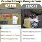 Tactical Visor Organizer, Car Visor Organizer, Sunvisor Organizers, Tactical Visors Cover Molle Webbing, Truck Accessories for Men, Car Sunshade Storage Pouch (Khaki)