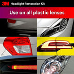 3M Headlight Lens Restoration Kit, Medium Duty 2-Pack, No Tools Required, Restores Cloudy Yellowed Plastic Lenses, Includes S