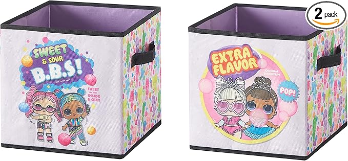 Idea Nuova LOL Surprise Set of Two Spacious Collpasible Storage Cubes, 10"x10"