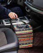 Car Garbage Can Cute - Leak-Proof Car Trash Can with Lid and Storage Pockets, Car Trash Bin for Men and Women, Boho Aztec Essentials: Must-Have Car Interior Accessories (Boho Carnival)