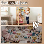 Brelley Stuffed Animal Storage Wood Toy Storage Organizer with Drawer, Large Toy Chest Stuffed animal holder for Kids Nursery