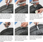 CKAuto Universal Tire Repair Kit, Heavy Duty Car Emergency Tool Kit for Flat Tire Puncture Repair, 36 Pcs Value Pack, Tire Pl