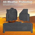 Heavy-Duty TPE Floor Mats for 2012-2016 Ford F-250/F-350/F-450/F-550 Super Duty SuperCrew/Crew Cab, 1st & 2nd Row Custom All Weather Fit 4 Door Ford Accessorie