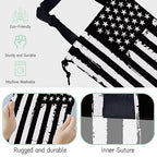 Retro American Flag Car Trash Bag,Hanging Drawstring Car Garbage Bag,Waterproof Canvas Car Back Seat Organizer with Adjustable Buckle,for Vehicles,SUVs,Camping,Road Trips