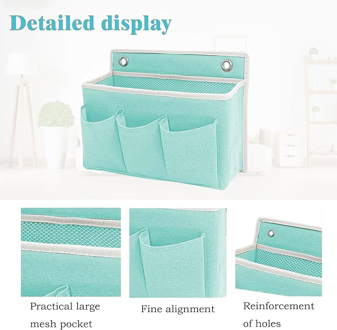 2-Pack Wall Hanging Organizer Bag/Hanging Baskets with Large Mesh Compartment & 3 Pockets，Over the Door Organizer Space Savin