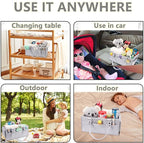 XUANGUO Baby Diaper Caddy Organizer with Handle - Gender Neutral Nursery Storage Bin Basket - Portable Tote Bag - Car Organiz
