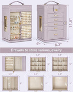AKOZLIN 360° Rotating Jewelry Box 6-Tier Organizer Functional Jewelry Storage Case for Women Girls Ring Necklace Earring Brac