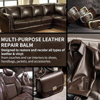 Leather Recoloring Balm and Scratch Repair Kit, Dark Brown Leather Restorer for Couches, Furniture, Car Seats, Leather Paint 