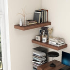 30 Inch Floating Shelves | 12 Inch Deep Walnut Floating Shelves Set of 2 | 30" W x 12" D Rustic Wood Shelves for Wall | Deep 