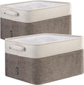 BALEINE 2 Pack Fabric Closet Storage Bins for Shelves, Linen Closet Organizers and Storage, Decorative Baskets for Organizing