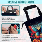 Car Garbage Bag Colorful Butterfly with Flowers Hanging Canvas Car Trash Bag Waterproof Drawstring Car Back Seat Organizer for Car Back Front Seat Console with Adjustable Buckle