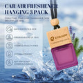 Car Air Freshener Hanging, 3 Pcs Cotton Fresh, Fresh Linen, Cardamom & Cedar, Car Scent Air Fresheners Diffuser for Car, 45+ 