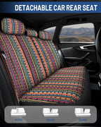 Baja Saddle Blanket Car Seat Covers Front Set, Washable Breathable Striped Woven Cloth Seat Covers for Cars, SUV, Truck, Airb