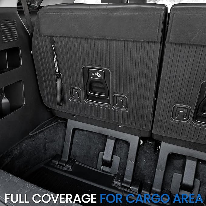Cargo Lower Mat Backrest Mats for 2022-2025 2026 Kia Carnival, All Weather TPE Seat Back Liners Trunk Lower Well Mat Cargo Liner Accessories (Backrest Mats for 3rd-Row+ Cargo Lower Mat)