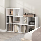 Furinno PELLI Book Shelf, 4 Cube Bookshelf with Open Back & Closed Back Cubes, 2 x 2 Storage Organizer Cabinet, 11.6 x 24.2 x