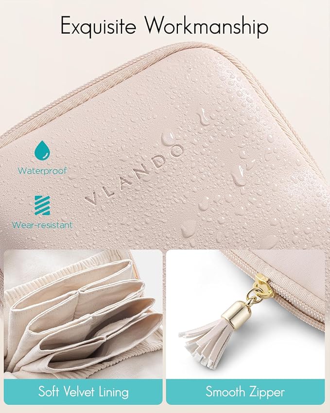 VLANDO Small Travel Jewelry Organizer,Bridesmaid Gifts,Jewelry Pouch Bags,Velvet Jewelry Storage Bag for Bracelet Rings Earri