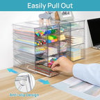 Vtopmart Acrylic Organizer with 16 Drawers (4 Set),Clear Storage Drawers for Office Supplies,Desk Organization and Storage fo