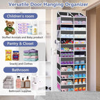 UVIAHOMI Heavy Duty Over The Door Organizer 6 Tiers, Extra Large Behind Door Storage of 12 Big Front & 12 Mesh Pockets, 80lb 