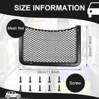 Frienda 2 Pcs Car Storage Net Bag, ABS Plastic Framed Mesh Net Holder, Phone & Cargo Organizer with Screws for Auto, Rv, Boat, Truck Pocket Storage (12 x 8 Inch)