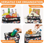 Car Trash Can for Car Cute, Trash Bag Bin Hanging Waterproof Automotive Garbage Cans Leak Proof Vehicle Trash Can Painting Floral