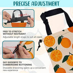 Car Trash Bag Vintage Orange Green Leaves Leak-Proof Car Garbage Bag with Drawstring Foldable Canvas Trash Bin with Adjustable Buckle for Car Accessories, Travelling, Camping