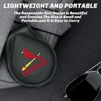 for MLB St.Louis Cardinals Car Visor Sunglass Holder - Black Leather Eyeglass Case with Team Logo, Clip-On Sun Visor Organizer for Auto Interior, St.Louis Cardinals Gifts