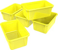 Storex Small Cubby Bins, Pack of 5, 12.2 x 7.8 x 5.1 Inches, Yellow (62410U05C)