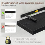 Fun Memories Floating Shelves for Wall 16 Inch Set of 3, Farmhouse Floating Shelf with Invisible Heavy Duty Bracket, 10 Inch 