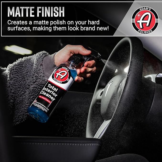 Adam's Polishes Total Interior Cleaner & Protectant, Quick Detailer & SiO2 Protection, Ceramic Infused, Anti-Static, OEM Fini