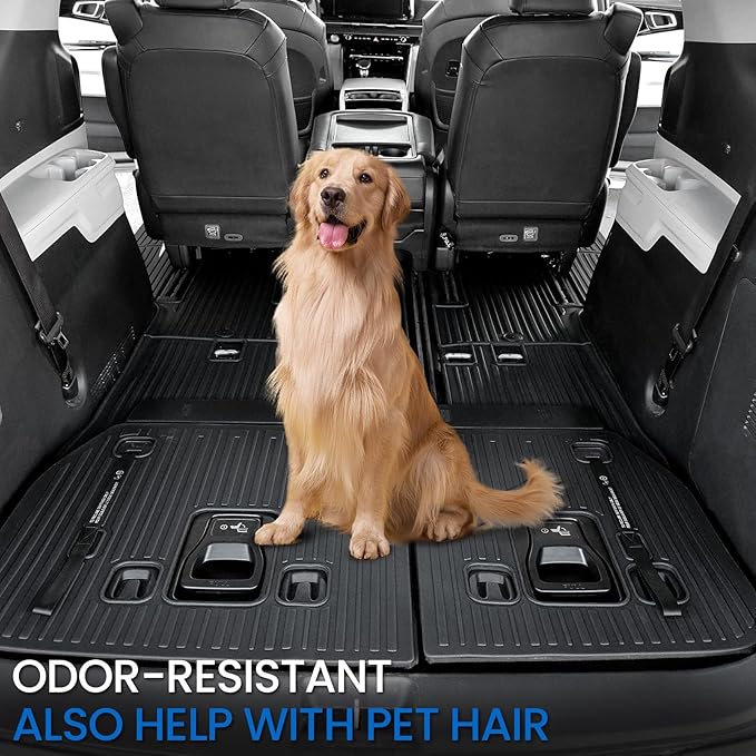 Backrest Mats for 2022-2025 2026 Kia Carnival Fold-in-Floor Use, All Weather TPE 3rd Row Seat Back Covers Trunk Area Accessories (Backrest Mat for 3rd-Row)
