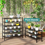 viewcare 3-Tier Long Black Shoe Rack, Bamboo Wood Shoe Rack for Closet, Entryway & Hallway, Stackable | Functional | Sturdy