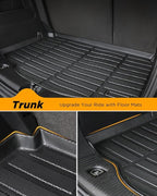 All Weather Floor Mats Full Set for Chevy Trax 2014-2023 for Buick Encore 2013-2023, Custom Fit for Front Rear Row & Trunk Mat Cargo Liner, Heavy Duty TPE Black Car Accessories