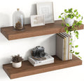 24 Inch Floating Shelves, 8 Inch Deep Floating Shelves for Wall, Hanging Shelf with Invisible Brackets, Deep Shelves for Bath