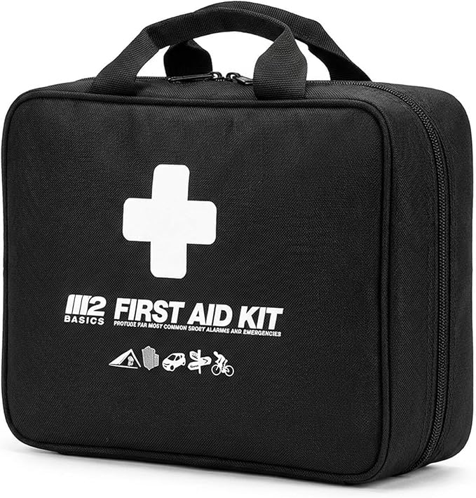 M2 BASICS Premium 300 Piece Professional First Aid Kit, 40 Unique Items, Durable Carry Bag for Home, Car, Business, Travel & 