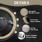 CAR PASS Line Rider Microfiber Leather Sporty Steering Wheel Cover Universal Fits for 95% Truck,SUV,Cars, Anti-Slip Safety Co