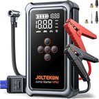 Jump Starter with Air Compressor, 5000A Portable Car Battery Jumper Starter(All Gas/10L Diesel) with 150PSI Auto-Shutoff