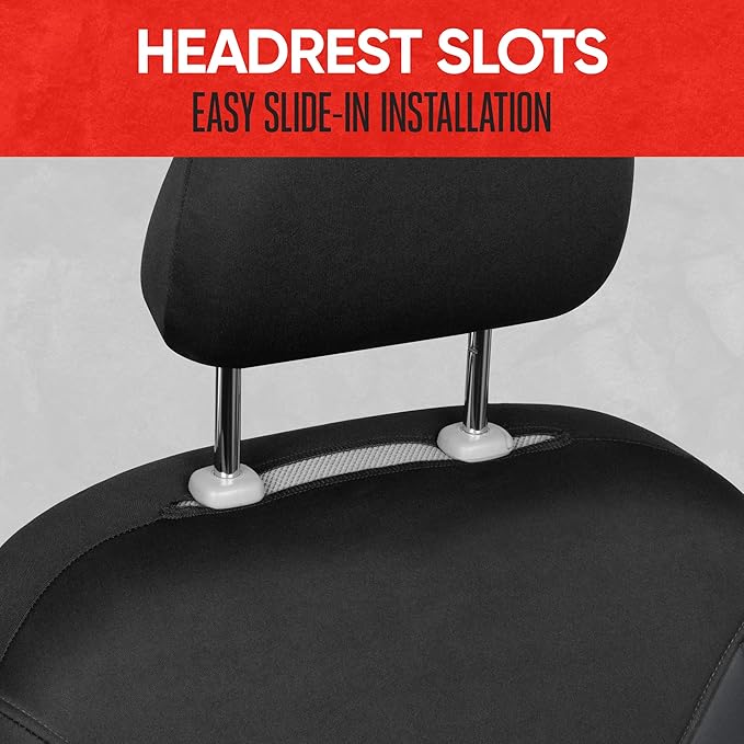 Motor Trend (2) Car Seat Covers for Front Seats with (2) Trimmable Car Floor Mats – Universal Fit Auto Accessories for Cars, 