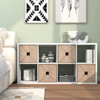 CTESNE【2026 Wooden Thick Frame 8 Cube Storage Organizer Shelf with Anti-Tipping Kits + Reversible Open Back Bookcase, Horizon