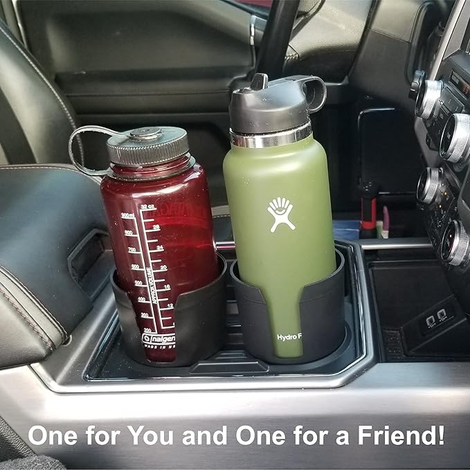 Cup Keeper Plus Car Cup Holder Adapter Expands to Hold Larger Beverage Containers up to 3.7" Diameter/Fits 32 oz Hydro Flask,