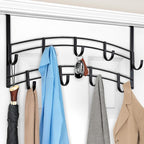 LYNK Professional® Home™ Over Door Hooks Rack - 9 Hook Over Door Hanger - Over Door Towel Rack - Hanging Towels or Clothes - 