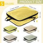 5 Pack Compression Packing Cubes for Travel Space Saving Cubes Luggage Organizer for Suitcase(Cream,L)
